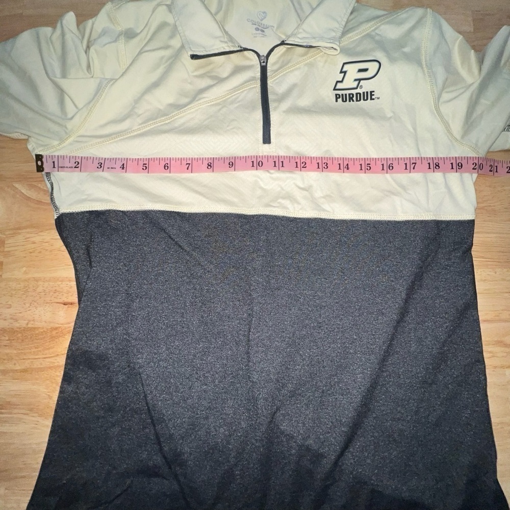 Purdue Colosseum Cream and Black Zippered Polo pullover XL - Picture 6 of 9